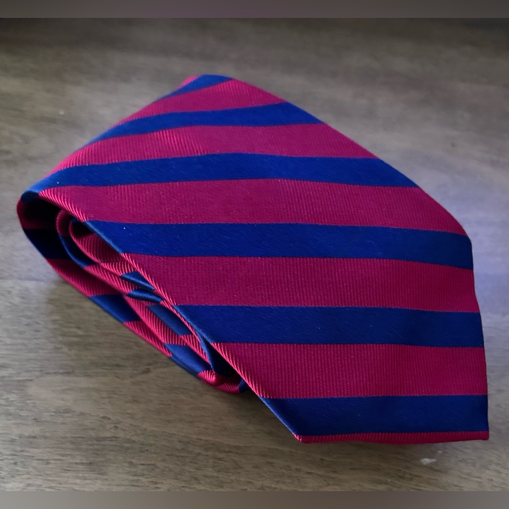Izod Red and Blue Preppy Striped Men's Tie